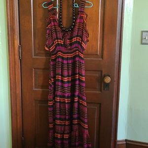 Multicolored long party dress